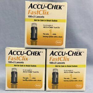 Accu-Chek FastClix 102 Lancets, Lot of 3 BOXES = 306 Lancets Exp. 4/2025-Sealed